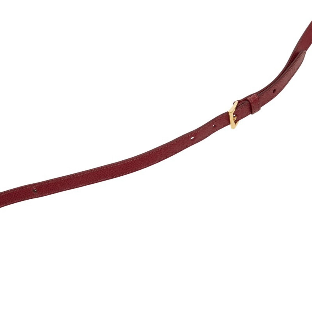 Prada Triangle Logo Plate Handbag/Shoulder Bag, 2-Way, Red Saffiano Leather, ... - Picture 9 of 13